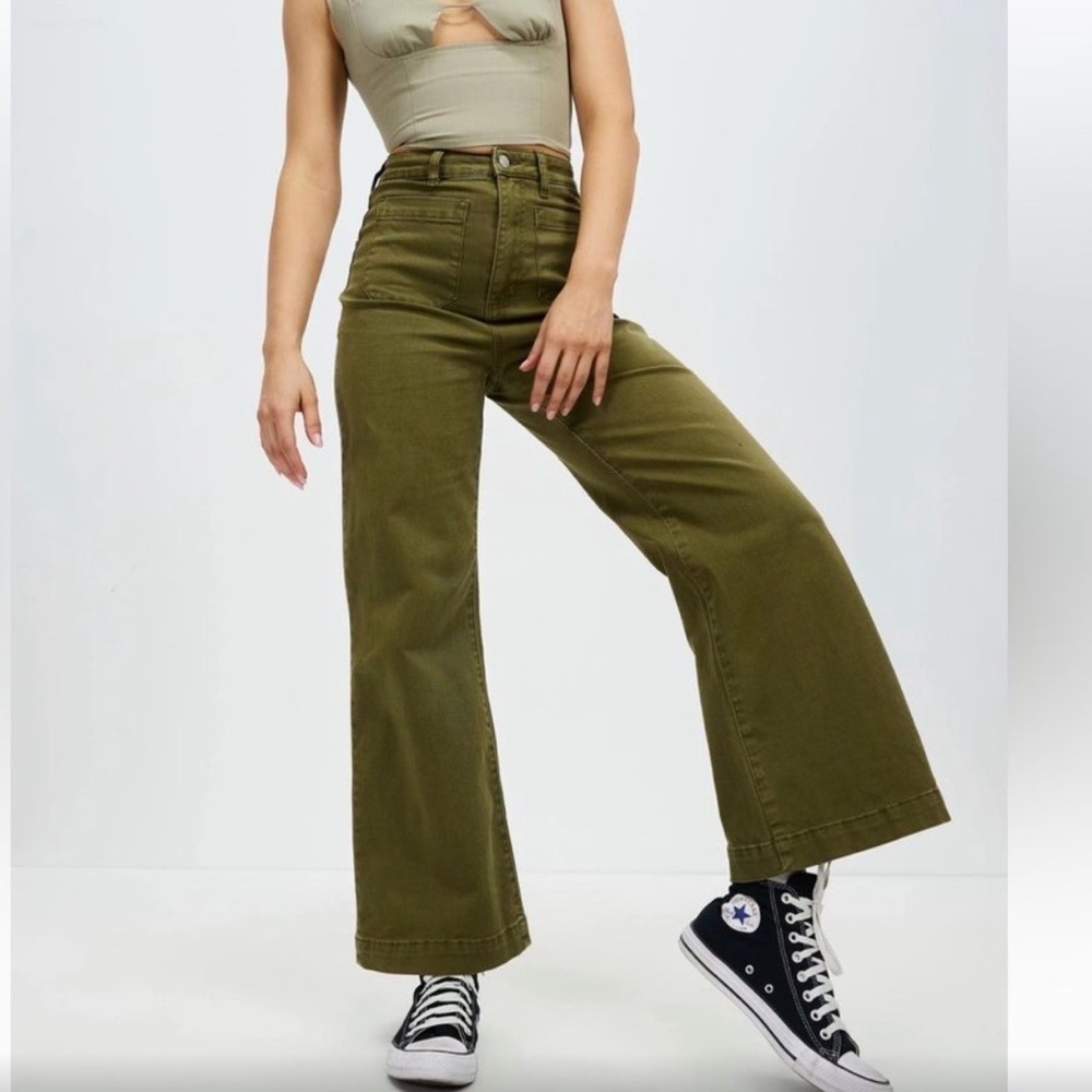 Rolla Sailor Highrise Flare - Army Green